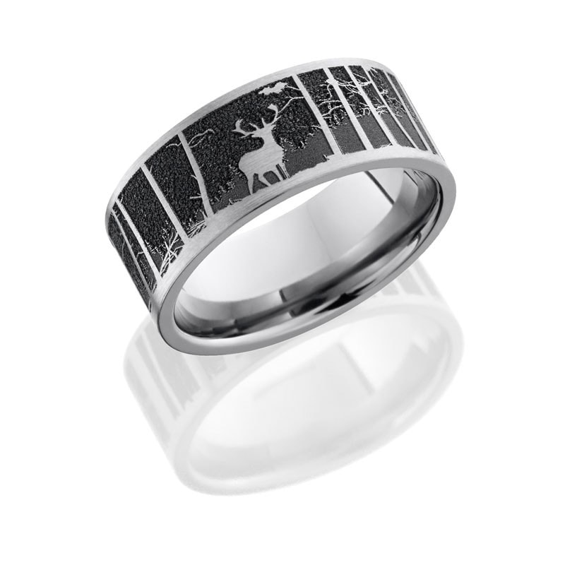 Titanium Mountain Wedding Band