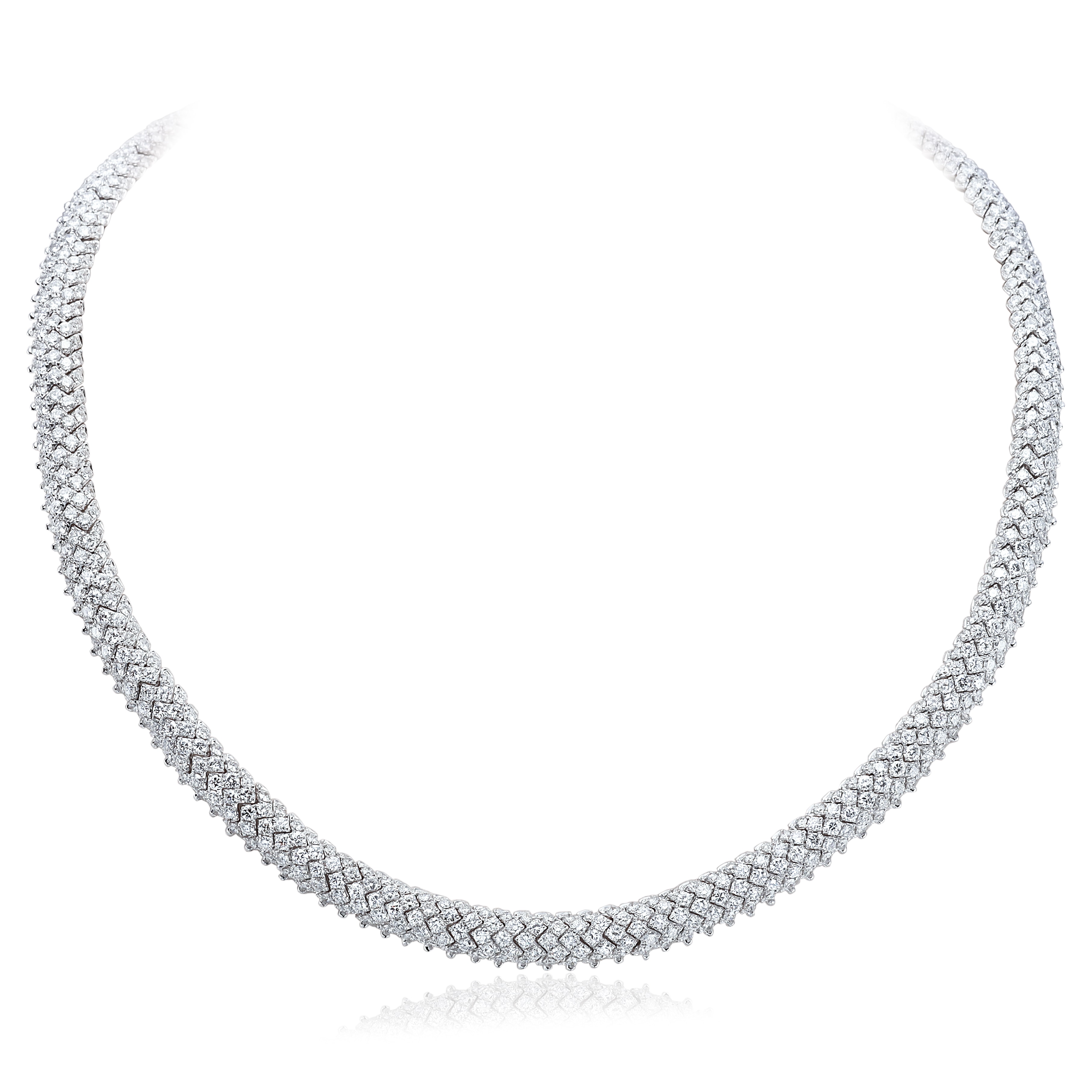 18k White Gold All Around Diamond Choker
