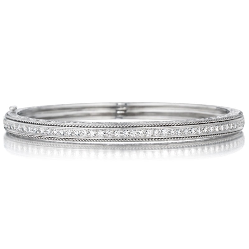 18k White Gold Medium Diamond Bangle