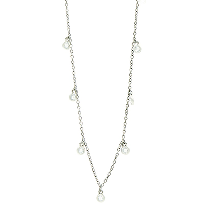 BEZEL DROPLET STRAND NECKLACE