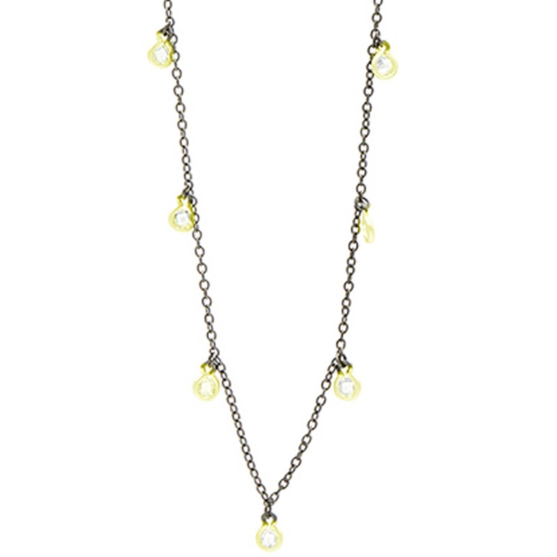 BEZEL DROPLET STRAND NECKLACE