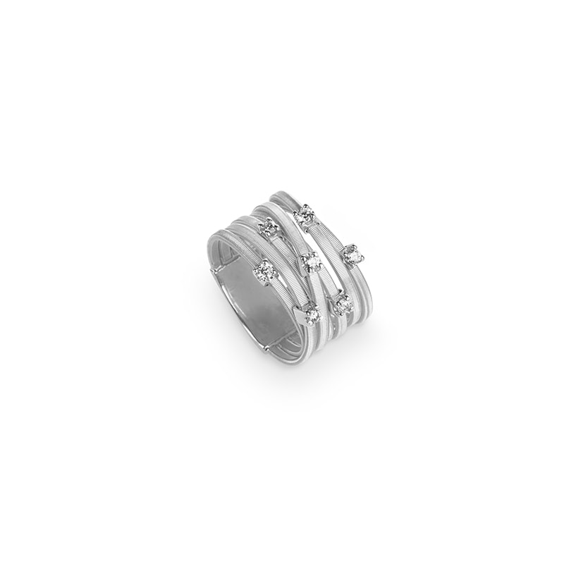 Goa Seven Strand Diamond & Pave Ring In White Gold