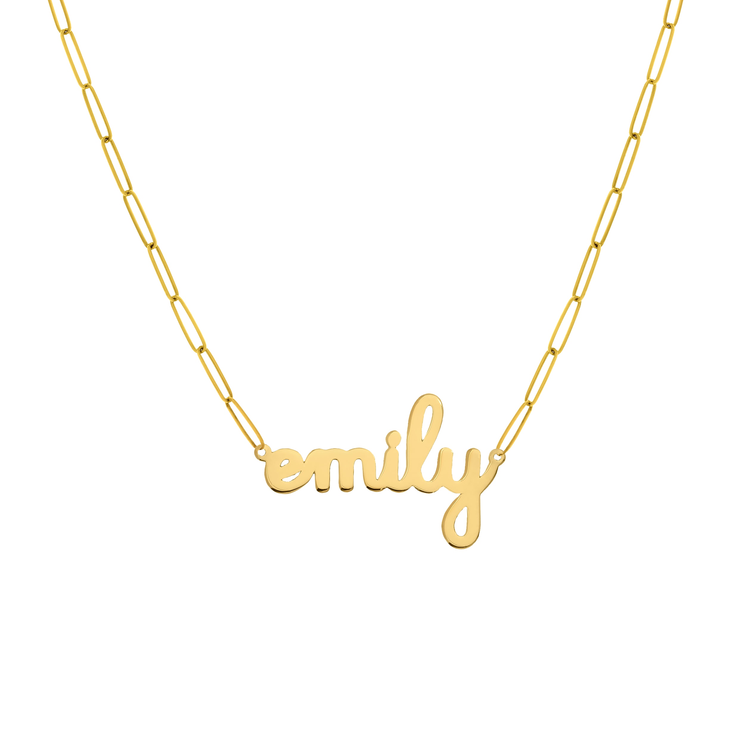 Yellow Gold EMILY Paper Clip Chain Necklace