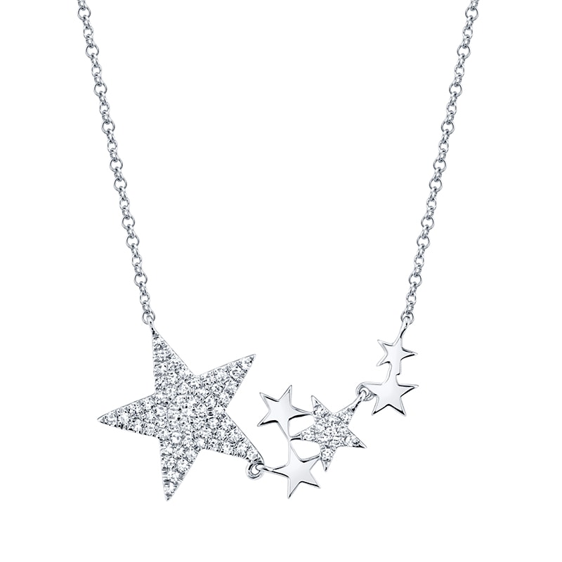 White Gold Diamond Star Necklace
