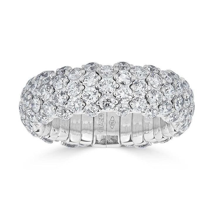 18K White Gold Diamond Domed Small Stretch Ring