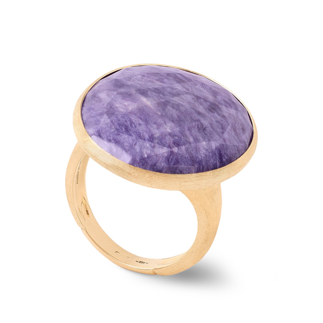 18k Yellow Gold Cocktail Ring With Charoite