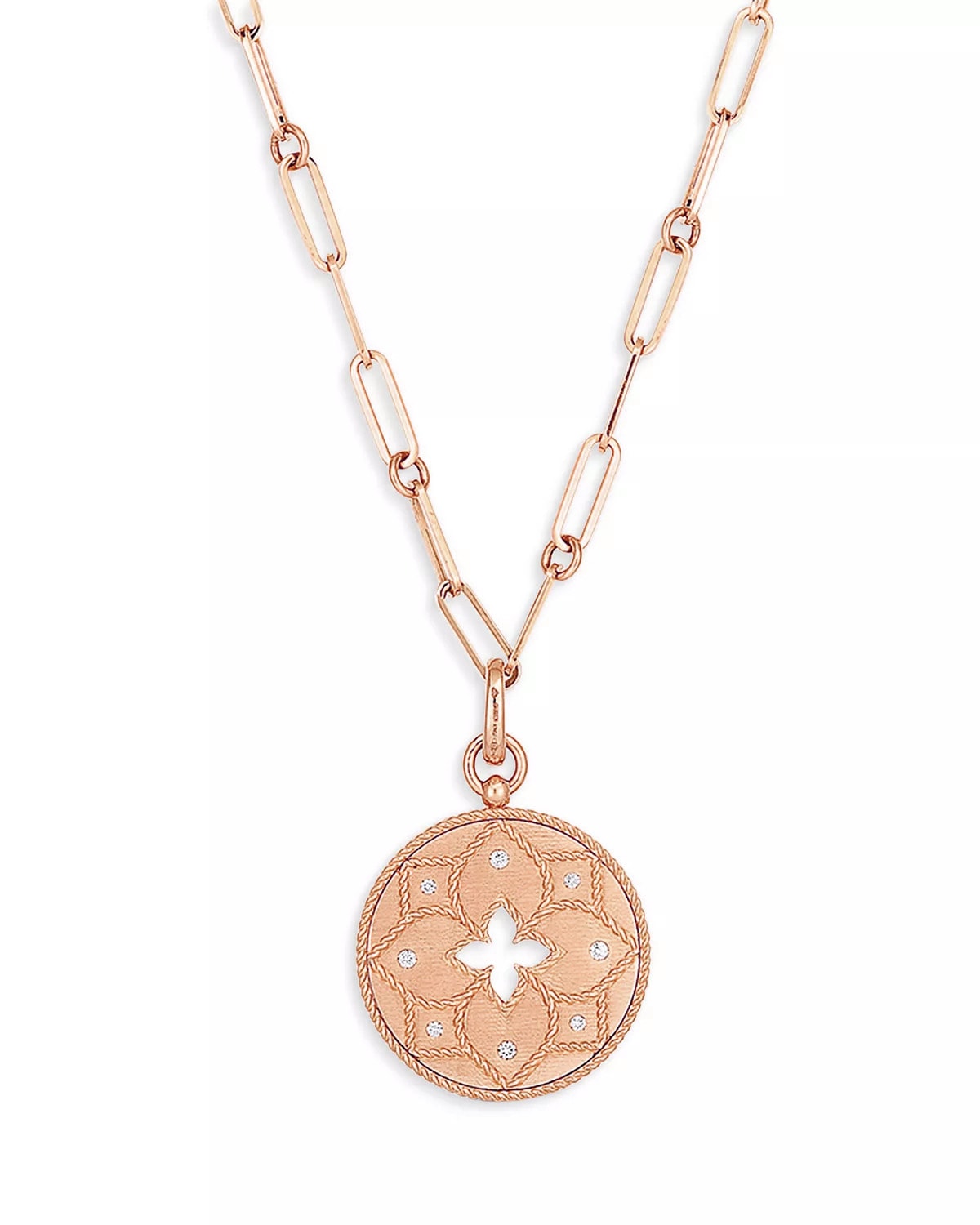 18K Red Gold Venetian Princess Medallion on Chain