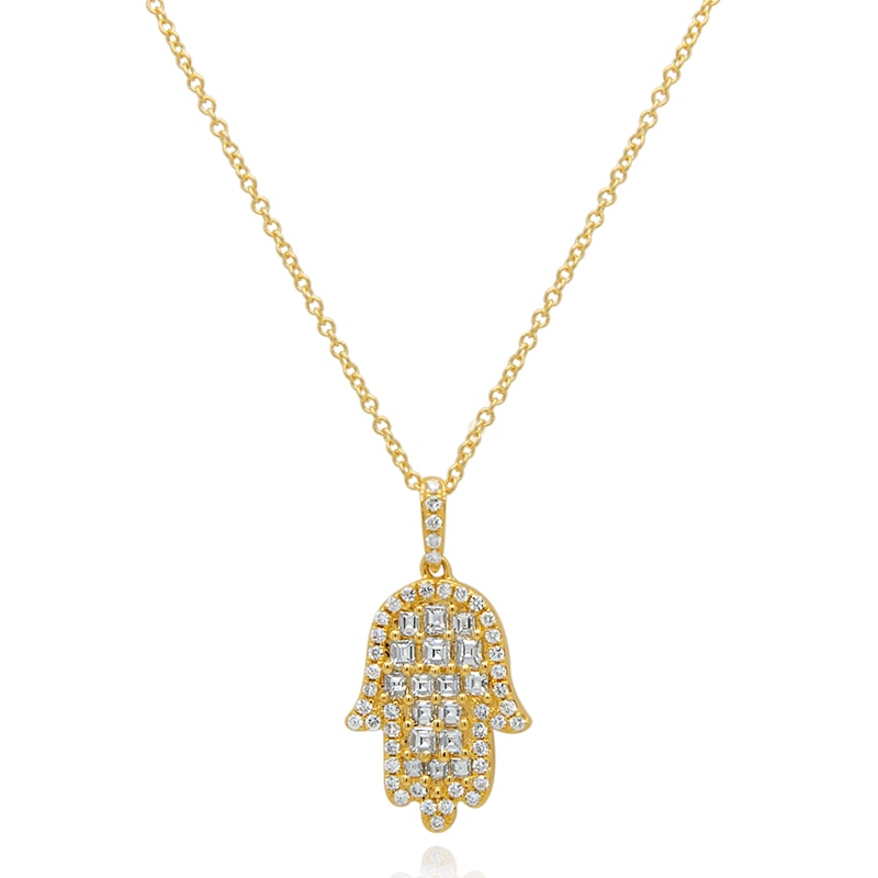 18k Yellow Gold Ascher Hamsa Necklace
