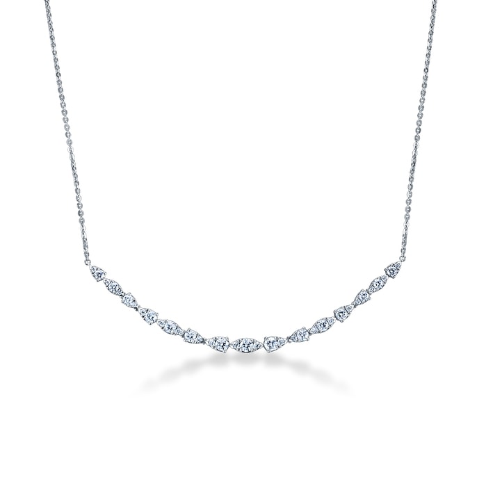 18K White Gold Aerial Dewdrop Necklace