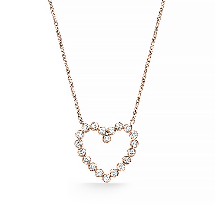 18K Rose Gold Essentials Diamond Heart Necklace