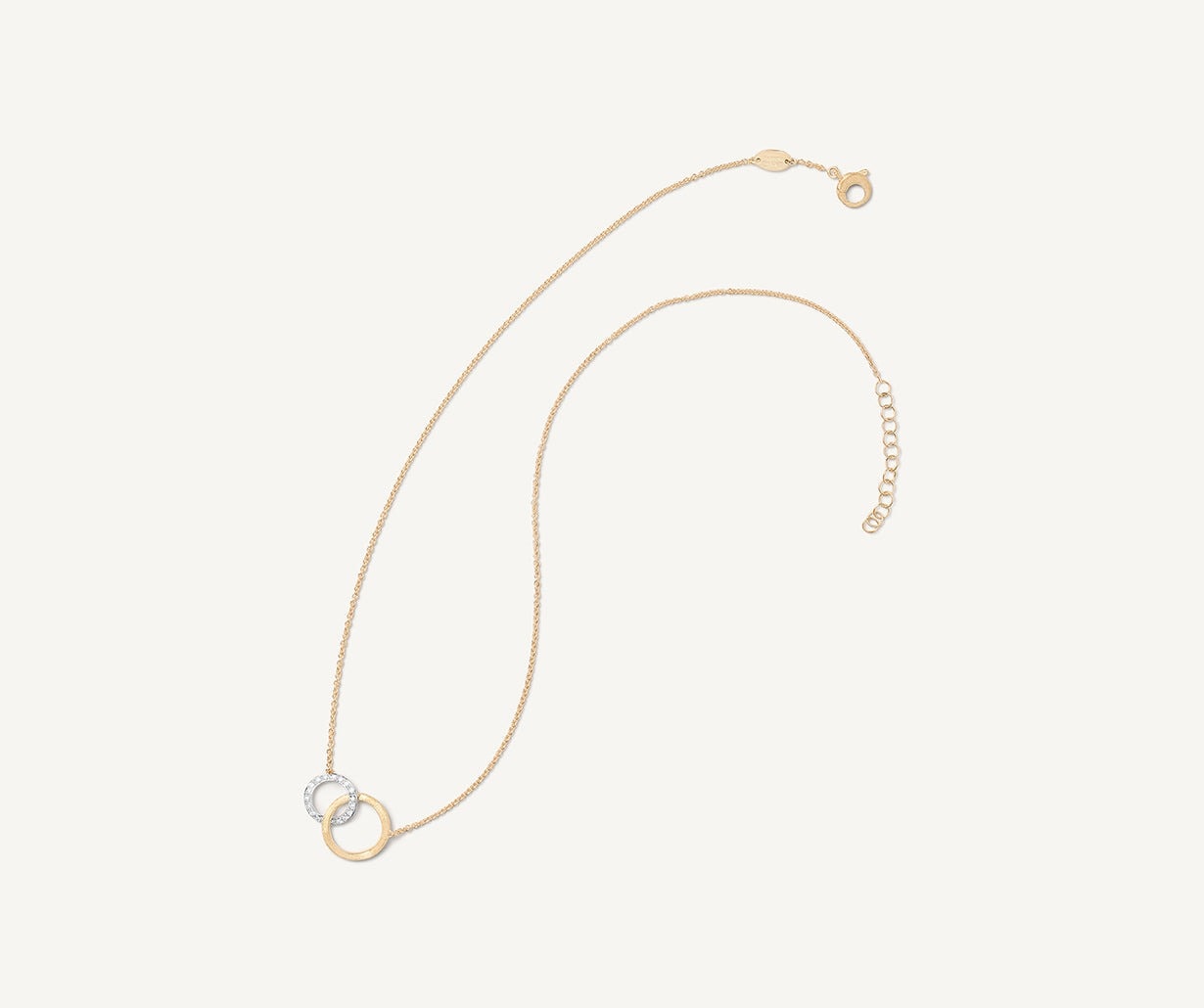 18k Two-Tone Gold Mixed Link Diamond Pavé Pendant