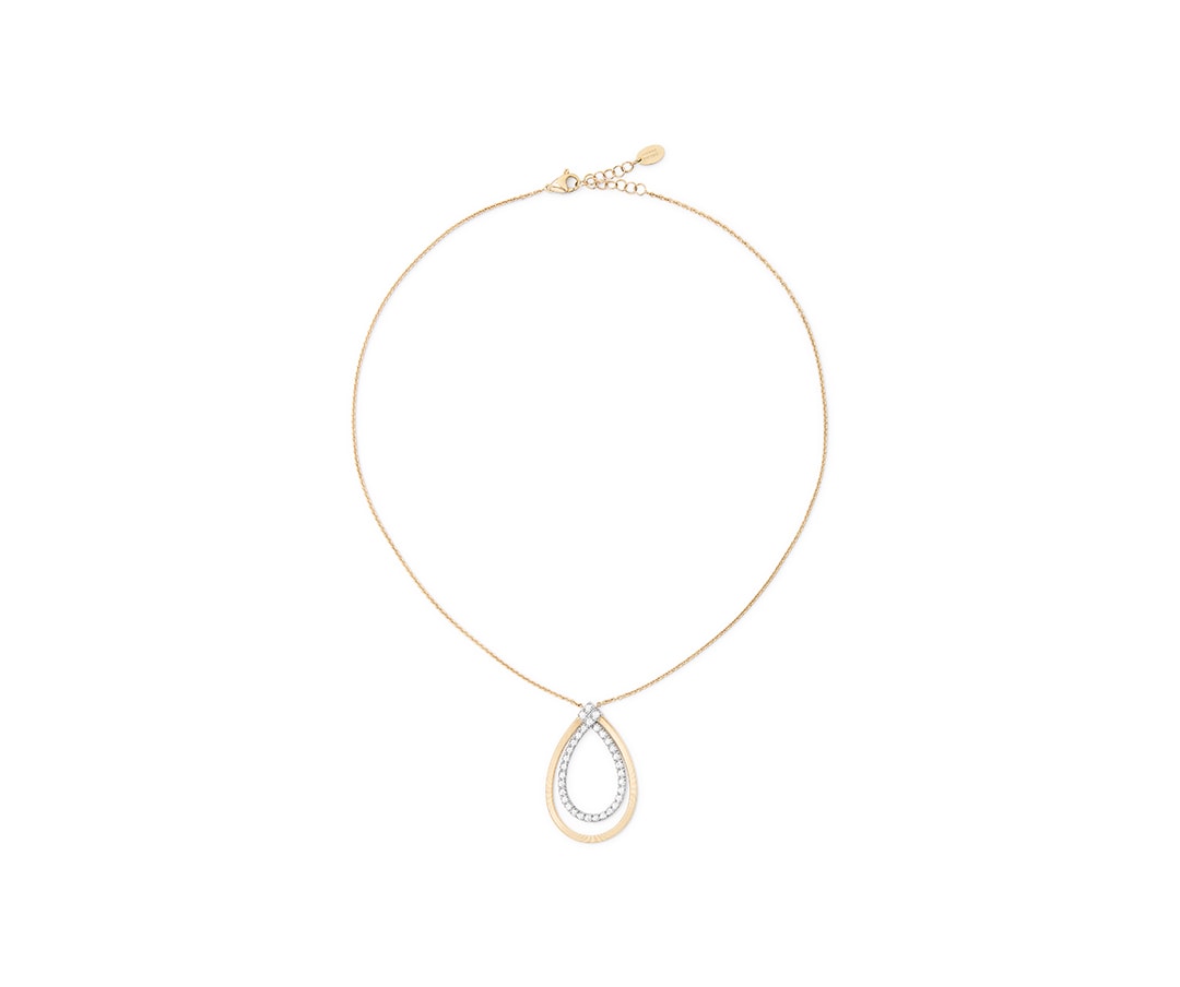 18K Yellow Gold Pendant Necklace With Diamonds