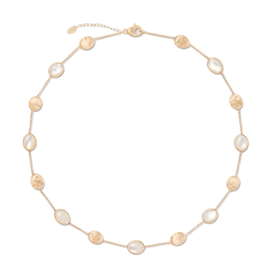 18k Yellow Gold Mother of Pearl & Gold Necklace