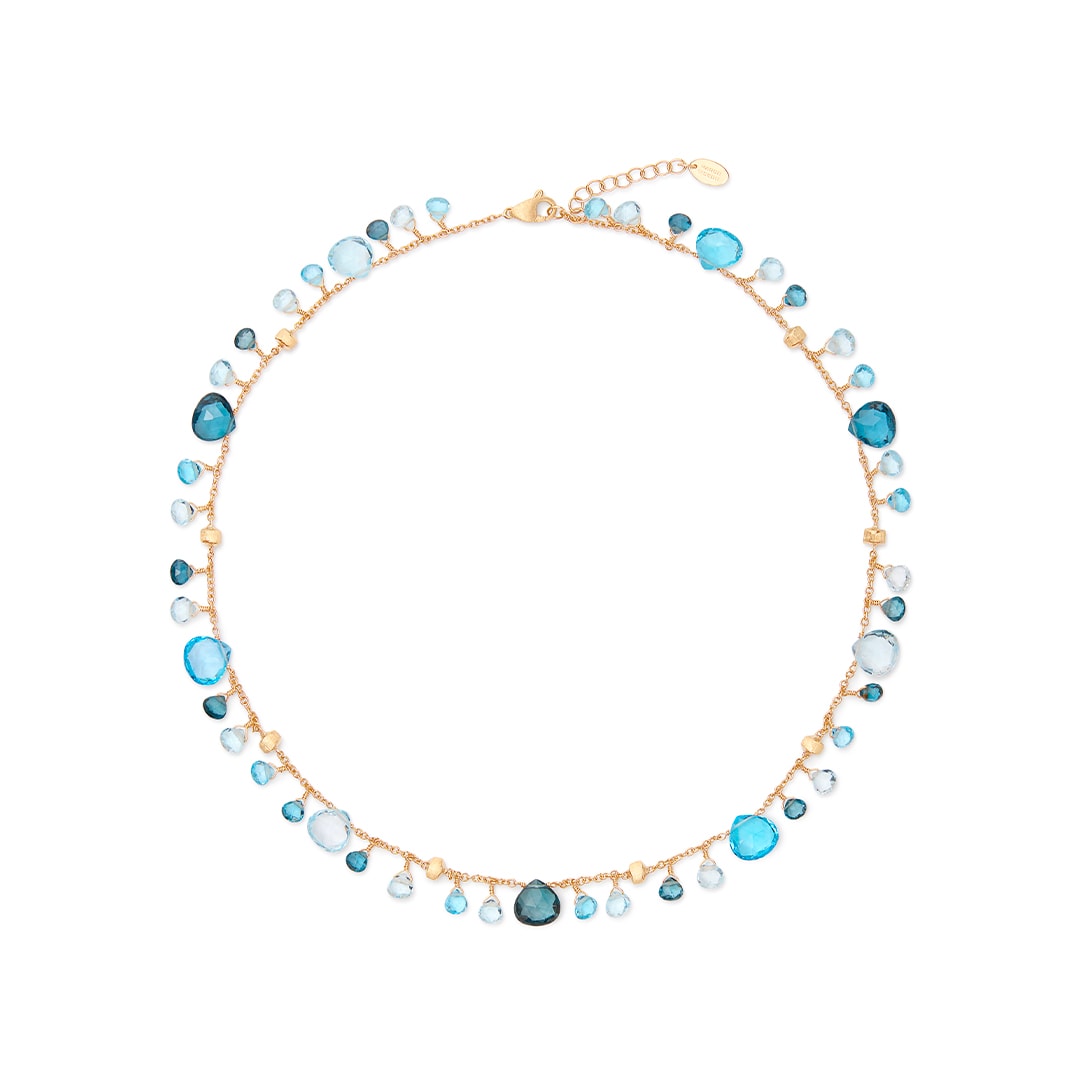 18K Yellow Gold Mixed Topaz Single-Strand Necklace