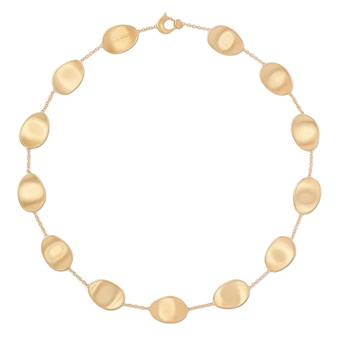 18k Yellow Gold Petal Single Strand Necklace