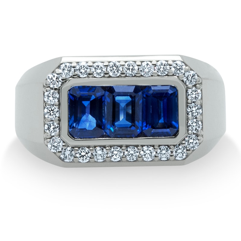 18k White Gold Sapphire and Diamond Ring