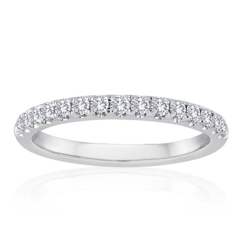 14k White Gold Diamond Wedding Band
