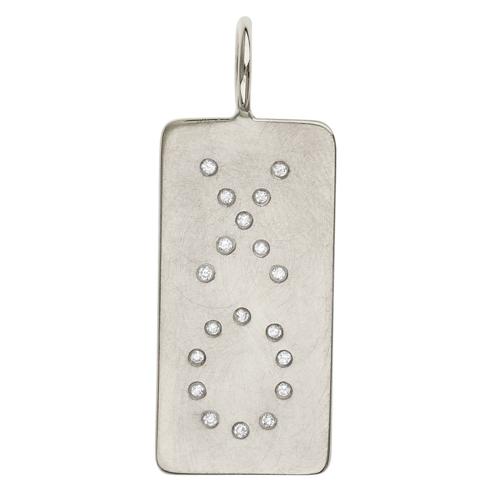 Silver Small ID Tag Diamond XO Charm