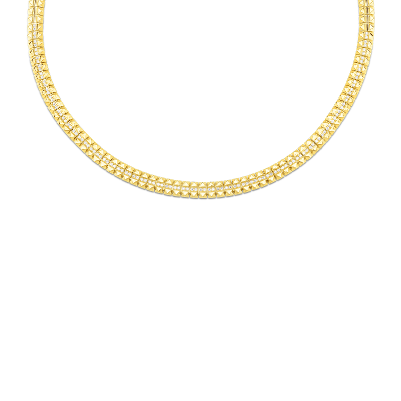 18K Yellow Gold Obelisco Petite Flexible Diamond Collar