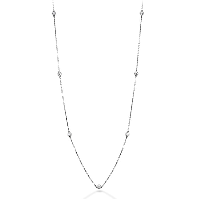 18k White Gold Optima 8 Diamond Station Necklace