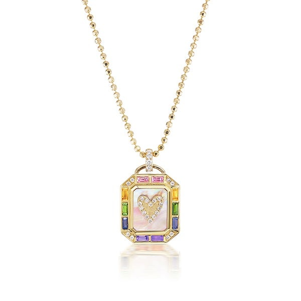18K Yellow Gold Gli Amanti Mini Tarot Necklace