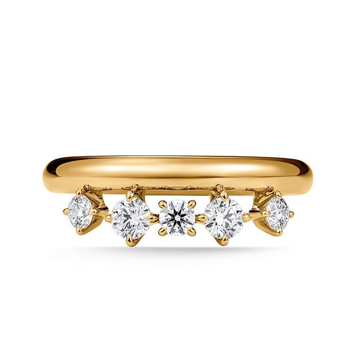 18k Yellow Gold Barre Floating Diamond Ring