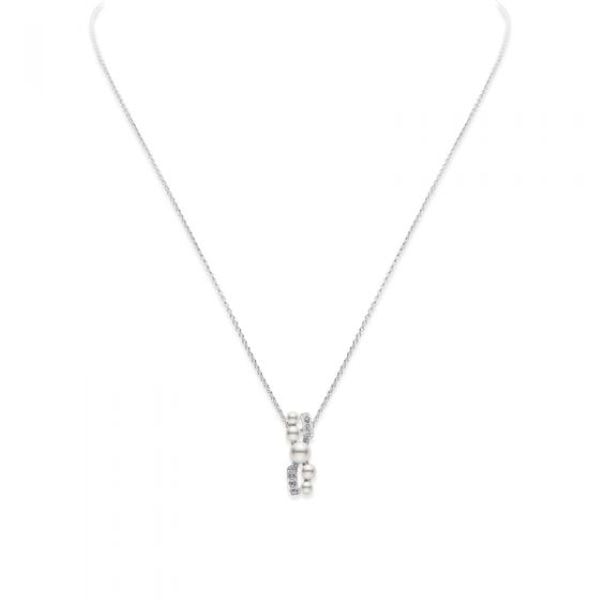 18k White Gold Akoya Pearl Diamond Necklace
