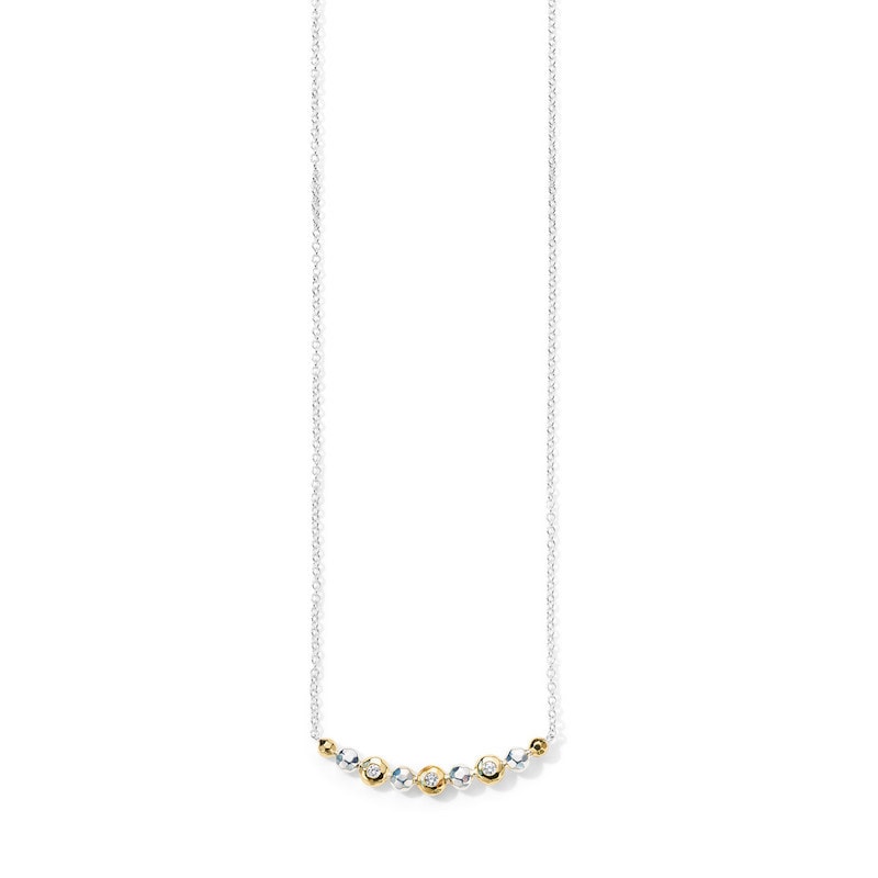 Two Tone Stardust Diamond Bar Necklace
