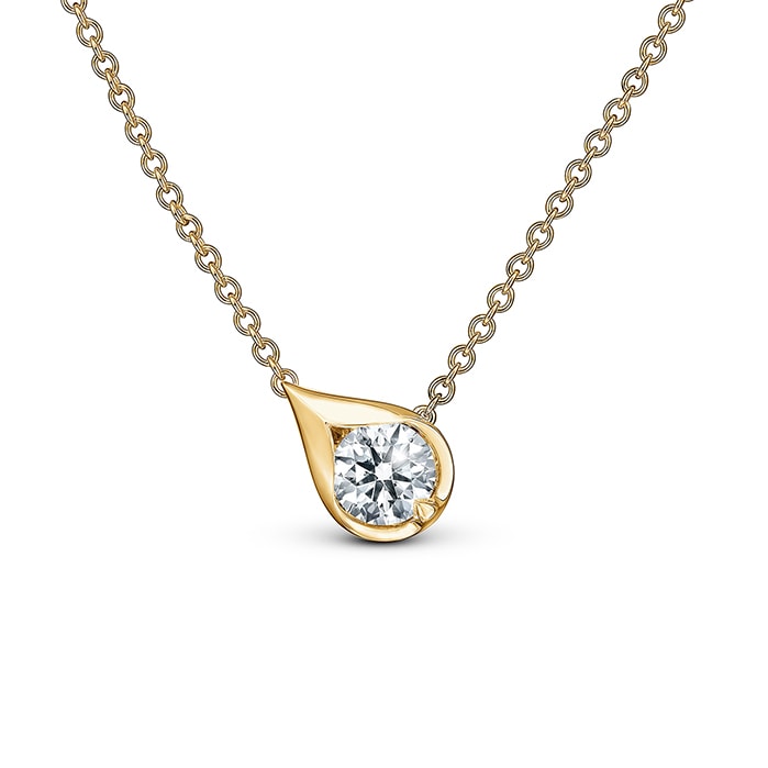 18K Yellow Gold LU Droplet Pendant