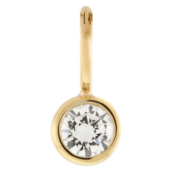 14k Yellow Gold Bezel Diamond Charm