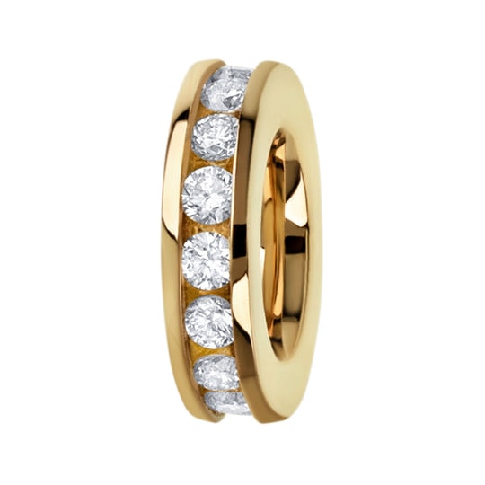 14k Yellow Gold Channel Set Diamond Loop Charm