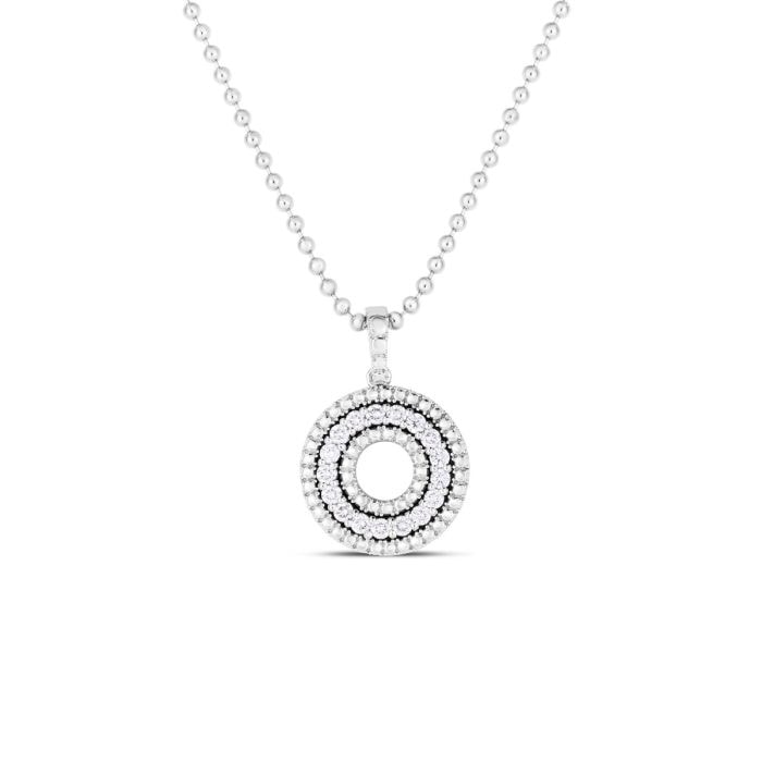 18K White Gold Siena Diamond Circle Necklace